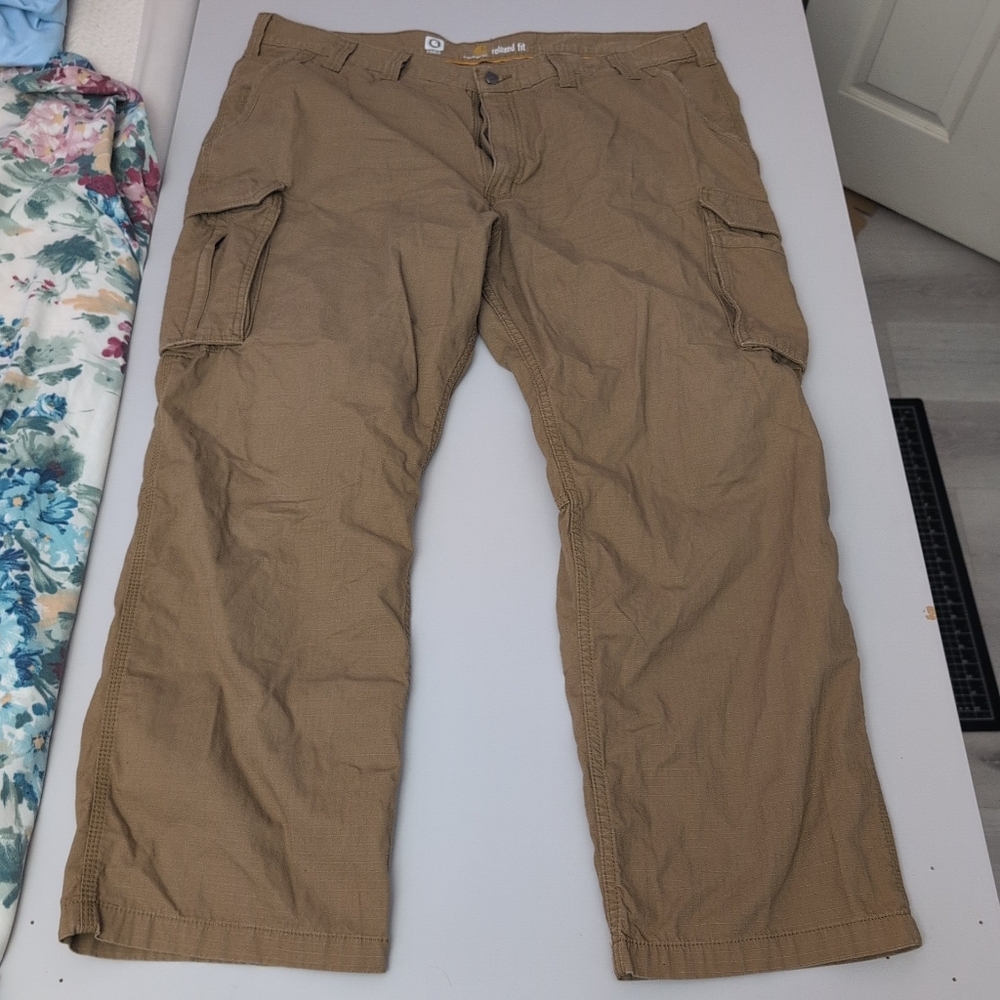 Carhartt Men's Brown Force Pants Relaxed Fir